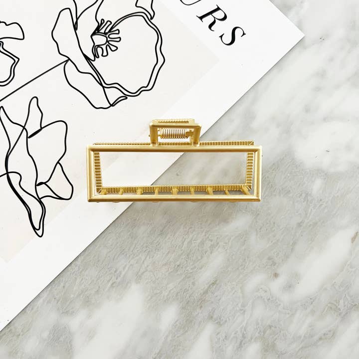 LoveLina - Wholesale Hair Clip - Women's - 3.25" Matte Gold Hair Clips - FELICIA