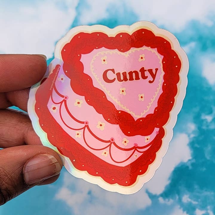 TEAM JEMINI DESIGNS - Wholesale Sticker - C*NTY VINTAGE CAKE STICKER0