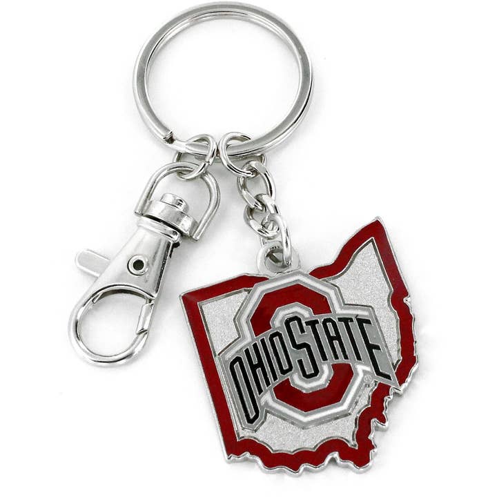 Aminco USA - Wholesale Keychain - Unisex - NCAA Ohio State Buckeyes State Design Heavyweight Keychain