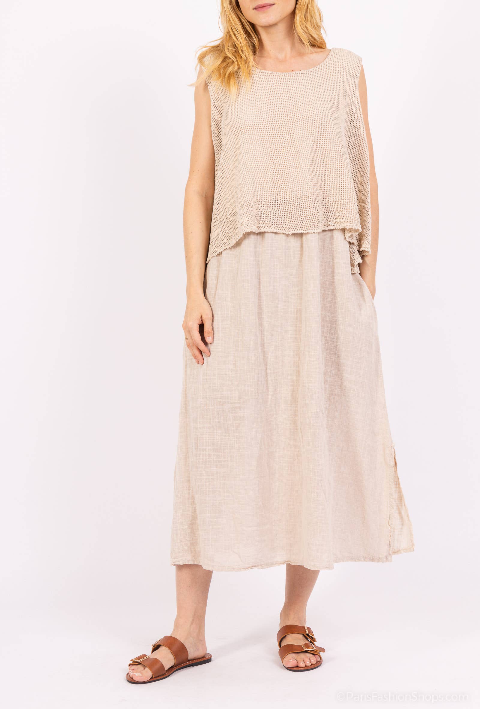 Shyloh – Engroshandel Kjole - Dame – Kjole i to materialer af bomuld 3049620