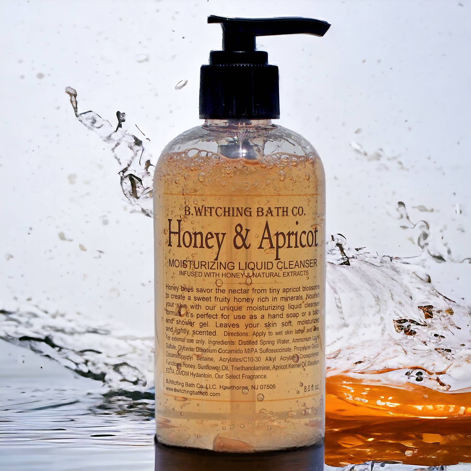 B. Witching Bath Co. - Wholesale Body Wash/Shower Gel - Honey & Apricot Moisturizing Liquid Cleansers 8oz1