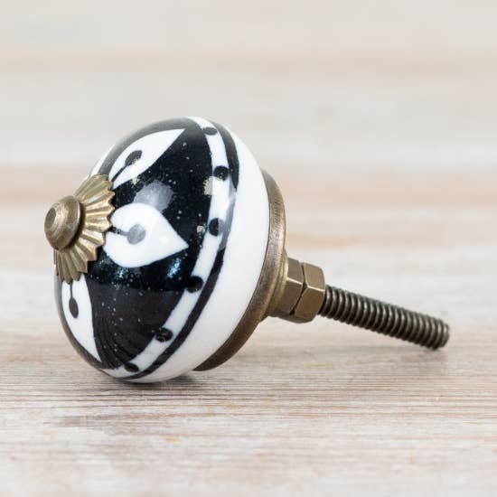 Black & White Bronze Knob, 4cm x 7cm for wholesale by Gainsborough Giftware x Portland Living