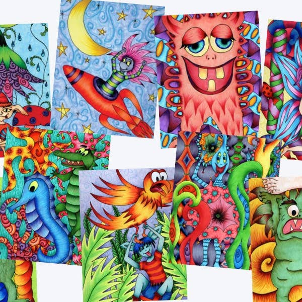 Pacote de cartões de saudação - 18 x cartões em branco para crianças por atacado de Kiss My Patootie