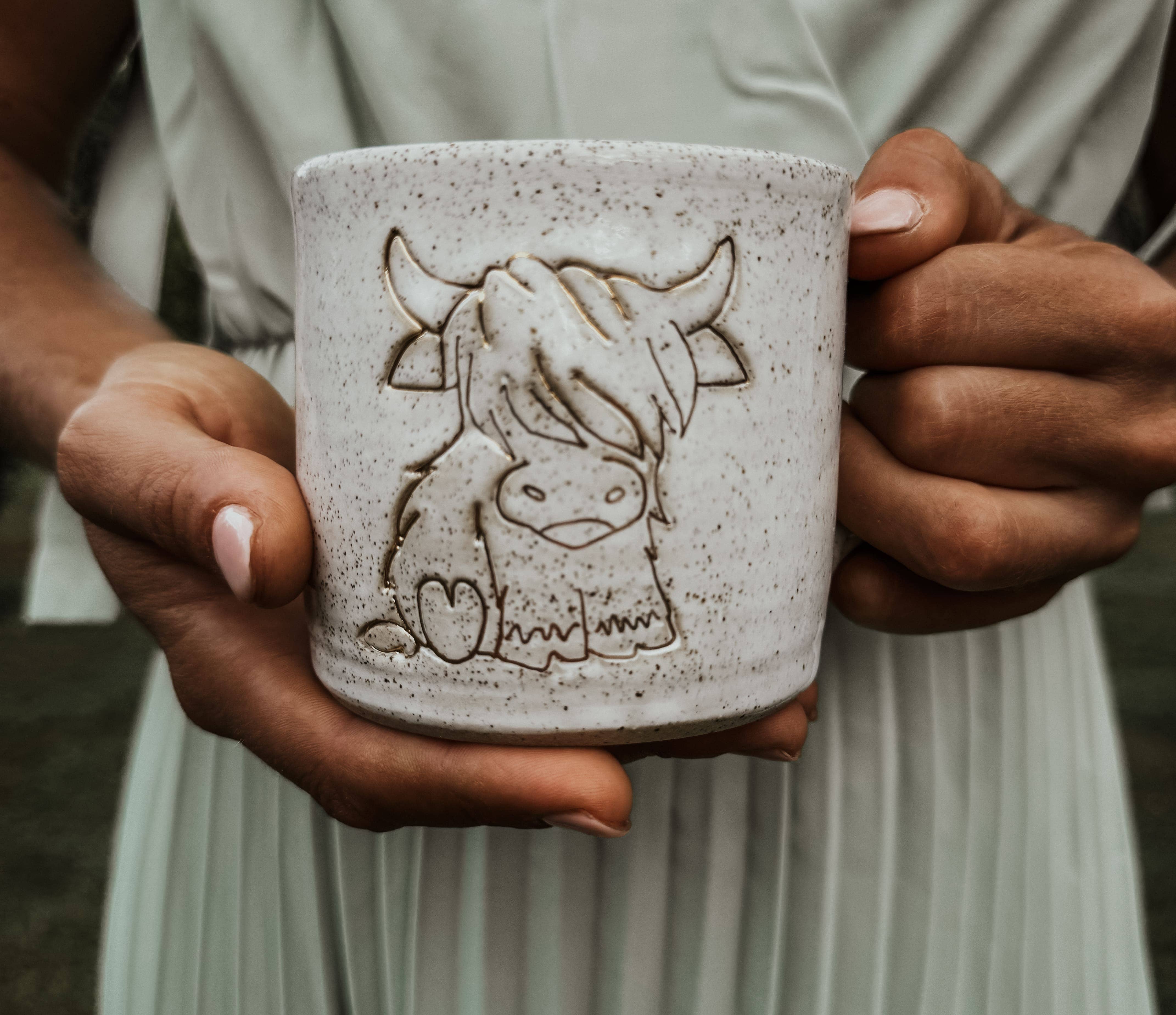 Wolf and Clay Pty Ltd - Wholesale Coffee Mug - Highland Cow (full body) - Ceramic Mug 2