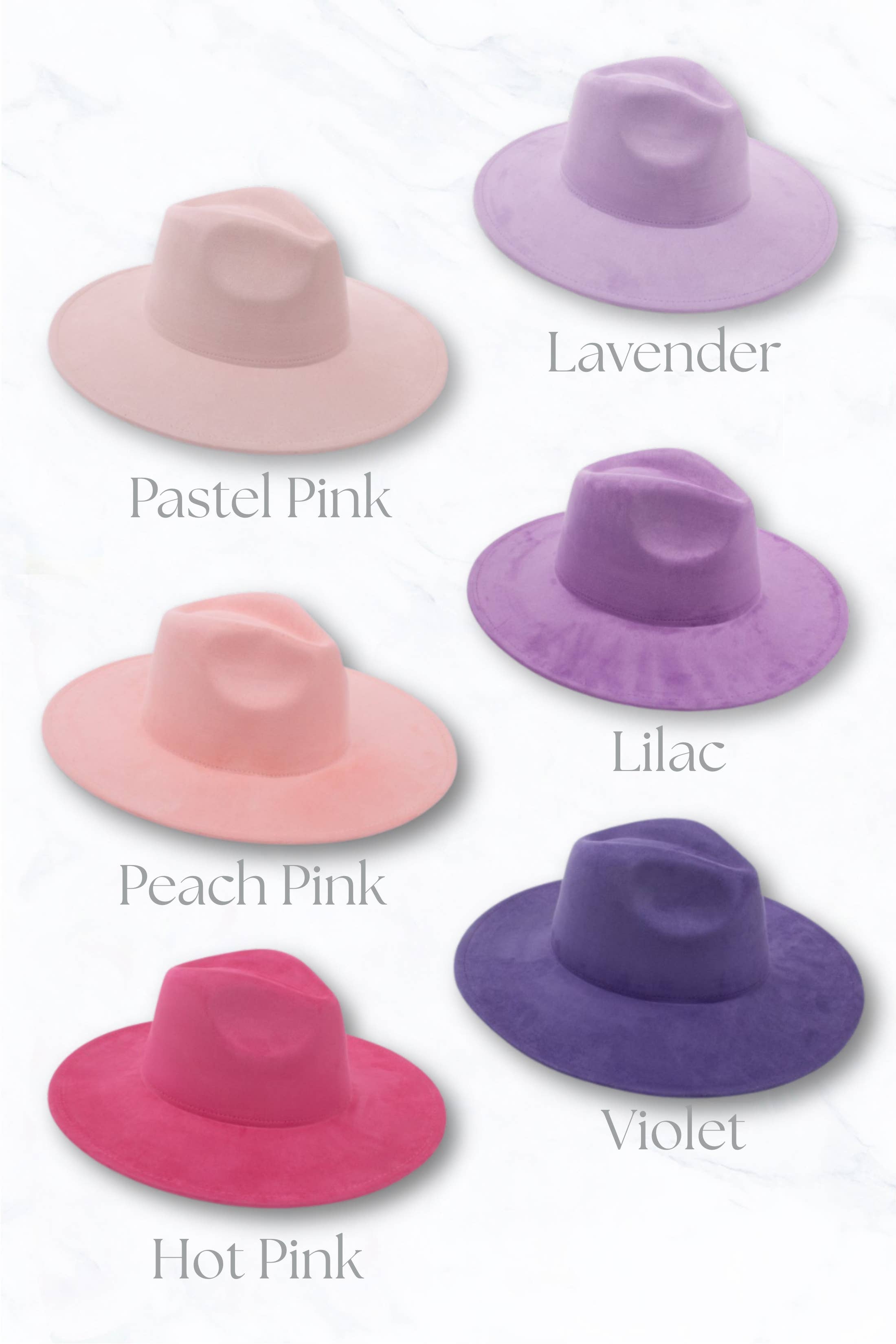 Suzie Q USA – Großhandel Fedora-Hut – Damen – Wildleder-Fedora mit großem Rand und Pfirsich-farbigem Oberteil3