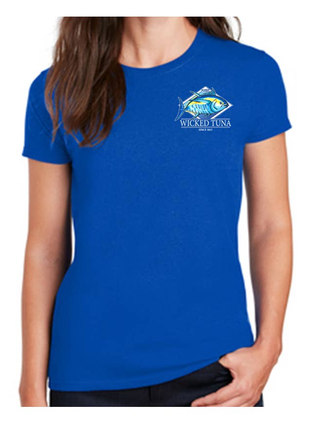 Wicked Tuna - Wholesale Screen Printed T-Shirt - Women's - Wicked Tuna SS Ladies Cotton Shirt - Fresh Catch Design10