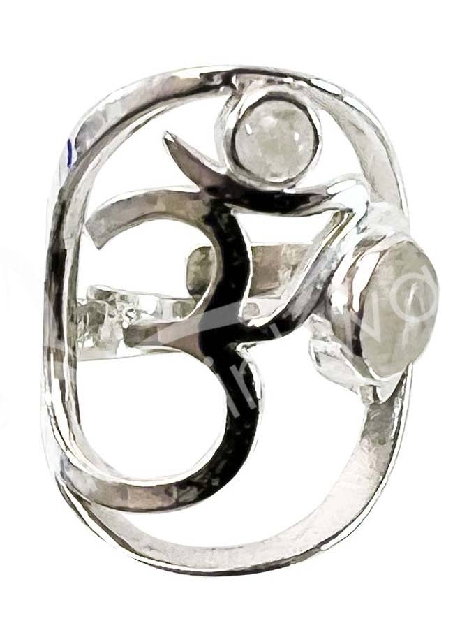 (PRATA) PRATA DE LEI - ANEL, AJUSTÁVEL OM PEDRA DA LUA ARCO-ÍRIS por atacado de Oceanic Linkways Inc