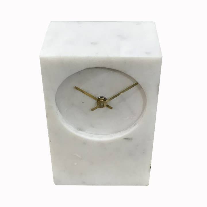 BIDKhome - Wholesale Desk Clock - Marble Tower Table Clock 8"H0