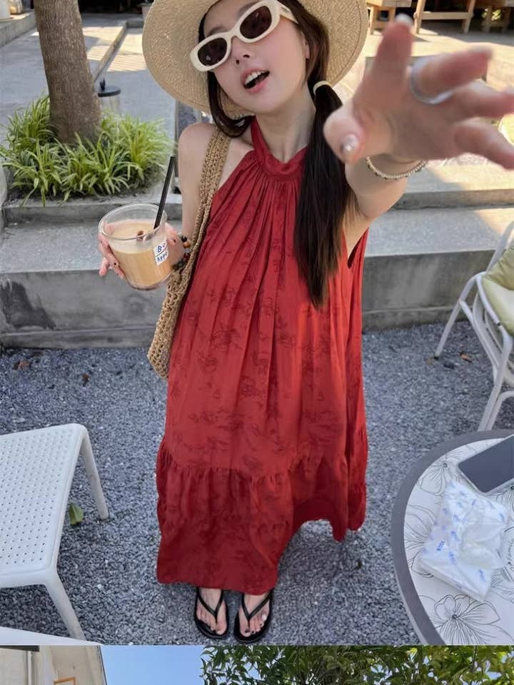 Rouge Robe rétro chinoise moderne printemps 25 chic en vente sur Faire6