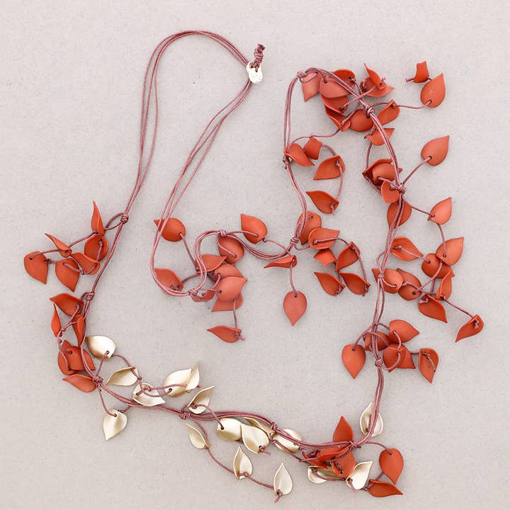 Sonata - Wholesale Bib Necklace - Long Necklace with Resin Petals Pendants2