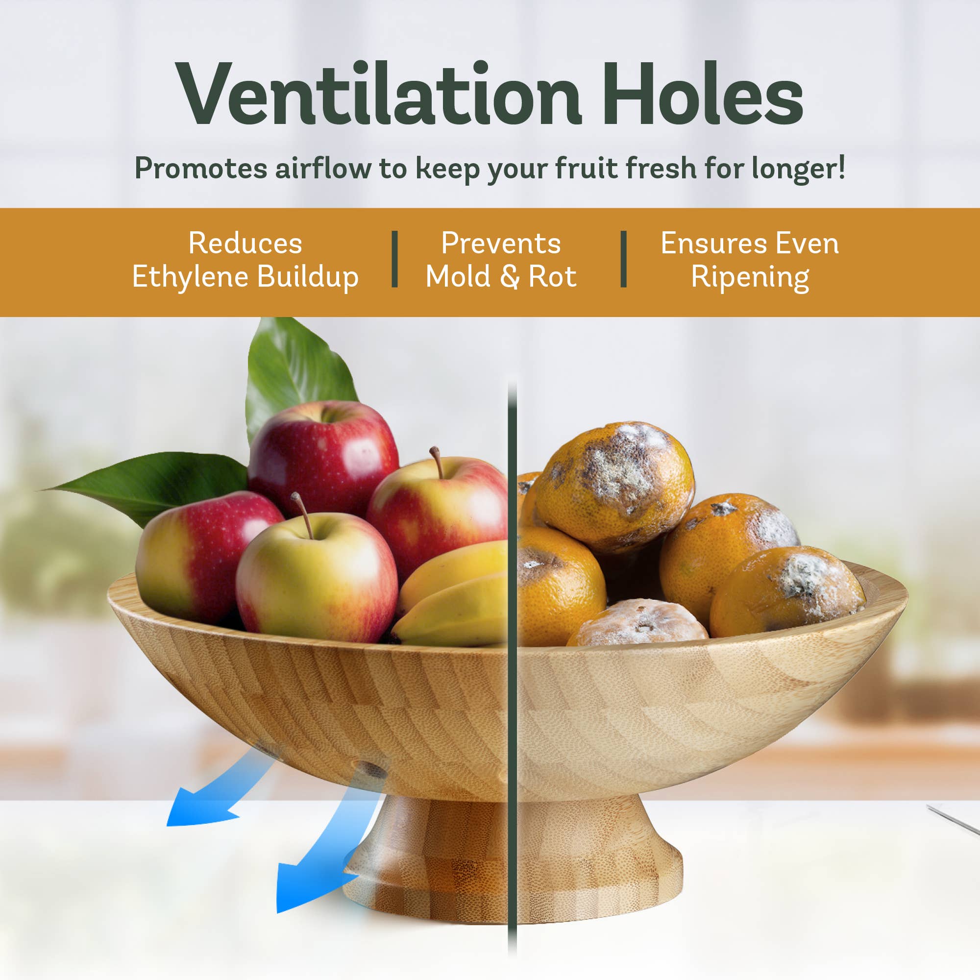 Bambusi - Wholesale Fruit Basket - Bamboo Pedestal Fruit Bowl, Decorative Kitchen Counter Bowl4