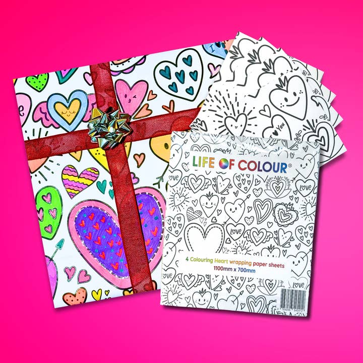 Life of Colour - Wholesale Wrapping paper roll - Heart Wrapping Paper1