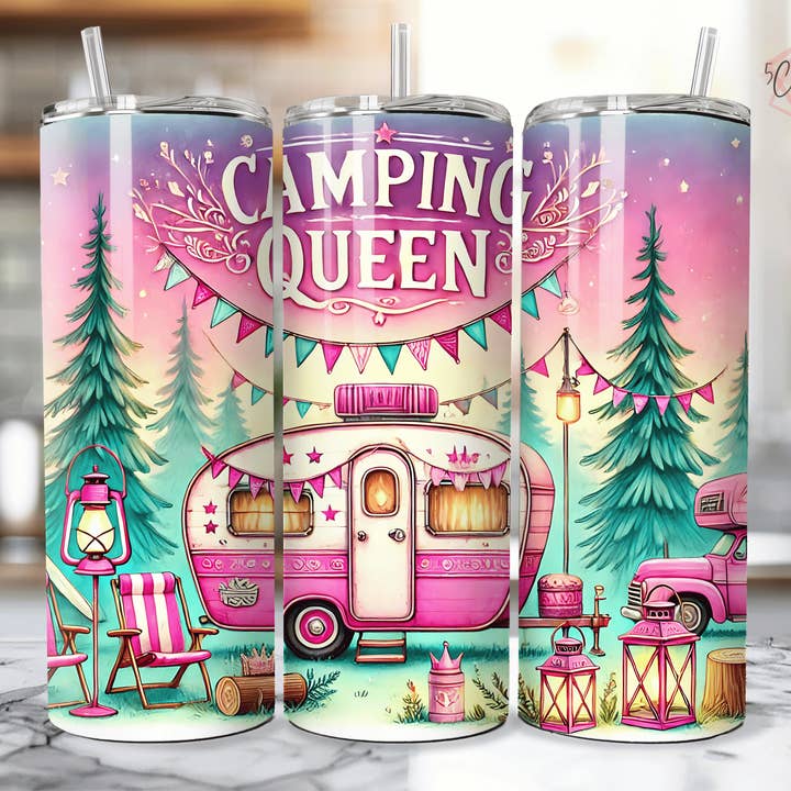 Camping Queen Tumbler for wholesale by 5C's Wholesale