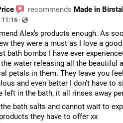 Made in Birstall Soapery – wholesale Bath bomb/fizz – 'Goddess' VEGAN SLS-FREE BATH BOMB - HANDMADE in the UK3