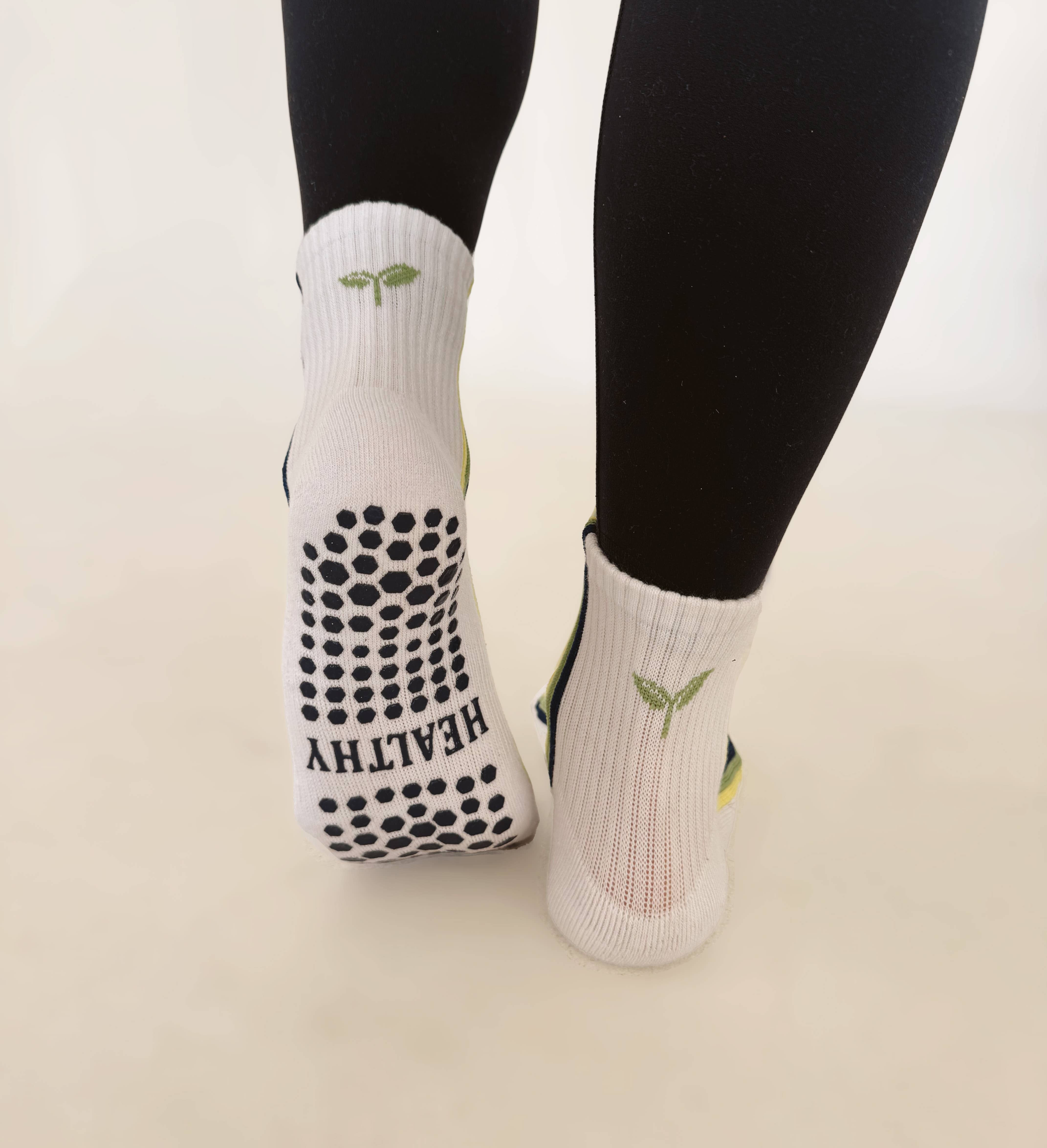 Happiest Hour - Wholesale Socks - Women's - Healthy Vertical Stripe Pilates Grip Sock2