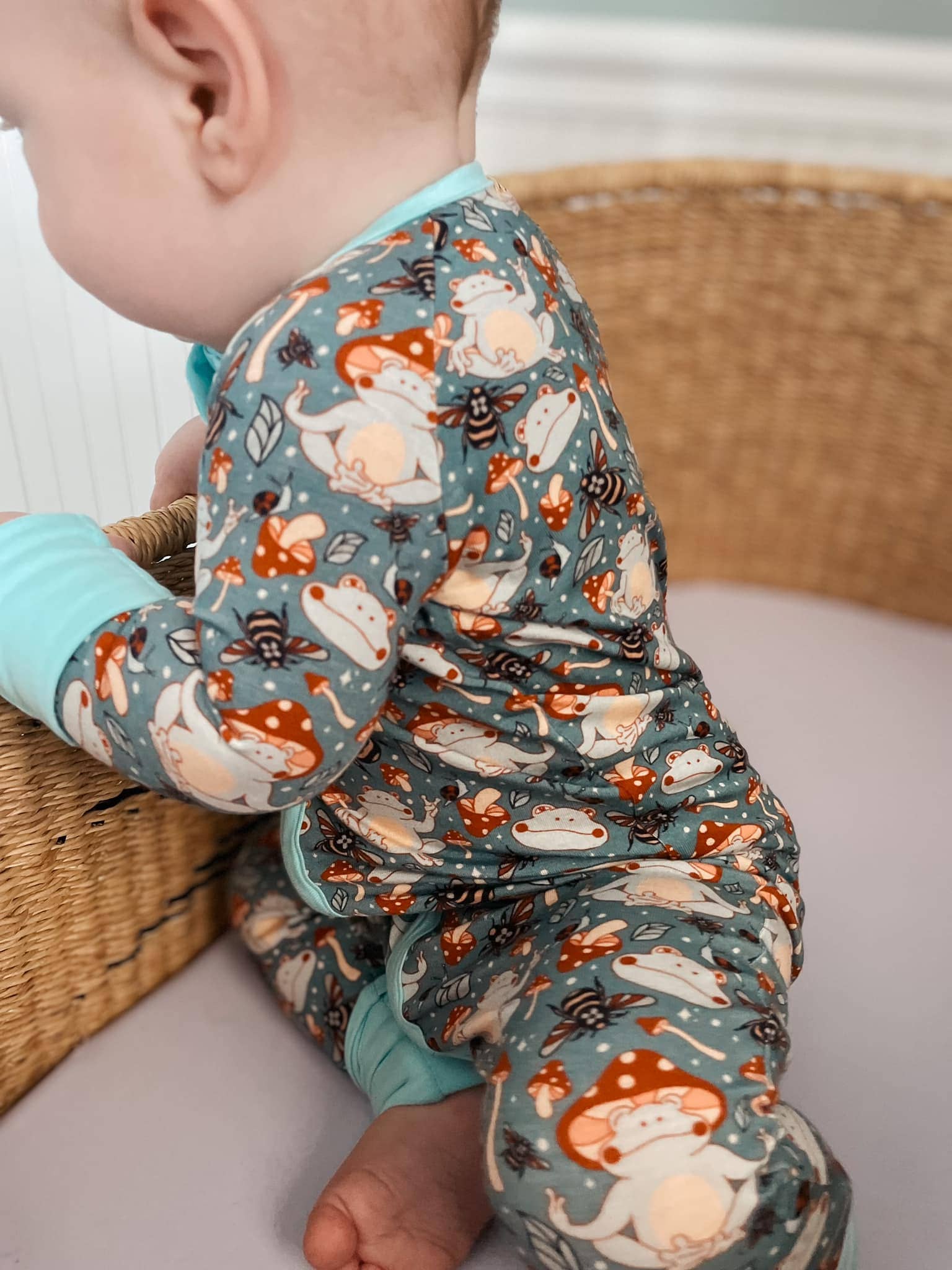Sunshine Luckies - Vente Grenouillère – bébé - Pyjama zippé en bambou Toad-ally Zen