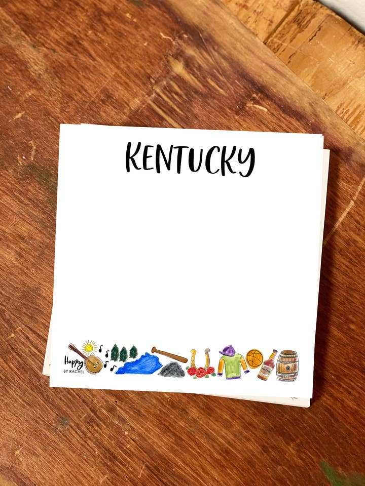 State of Kentucky Chunky Notepad-Stationary 100 page for wholesale by Happy By Rachel, LLC