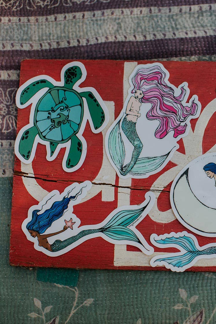 Wings Hawaii – Großhandel Aufkleber – Honu Aufkleber - Dunkelgrün1