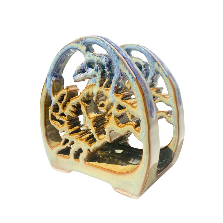 Crab Napkin Holder - Stoneware Pottery for wholesale by Bay Pottery