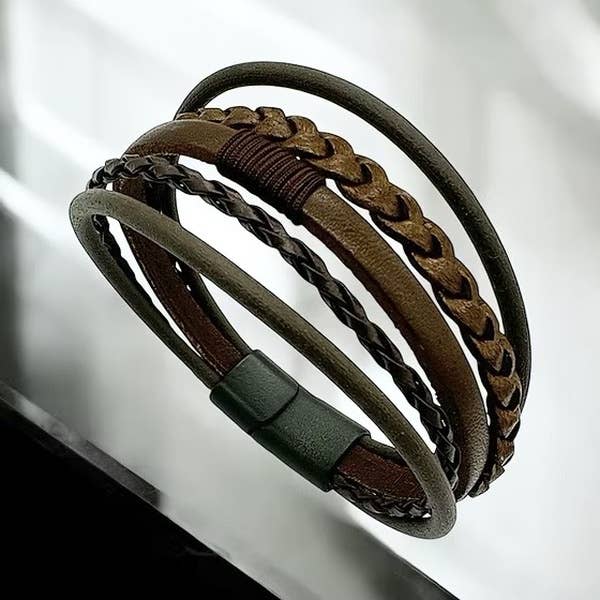 Loli - Wholesale Woven/Braided Bracelet - Elegant Leather Wristbands: Unique Style for Men, for Him