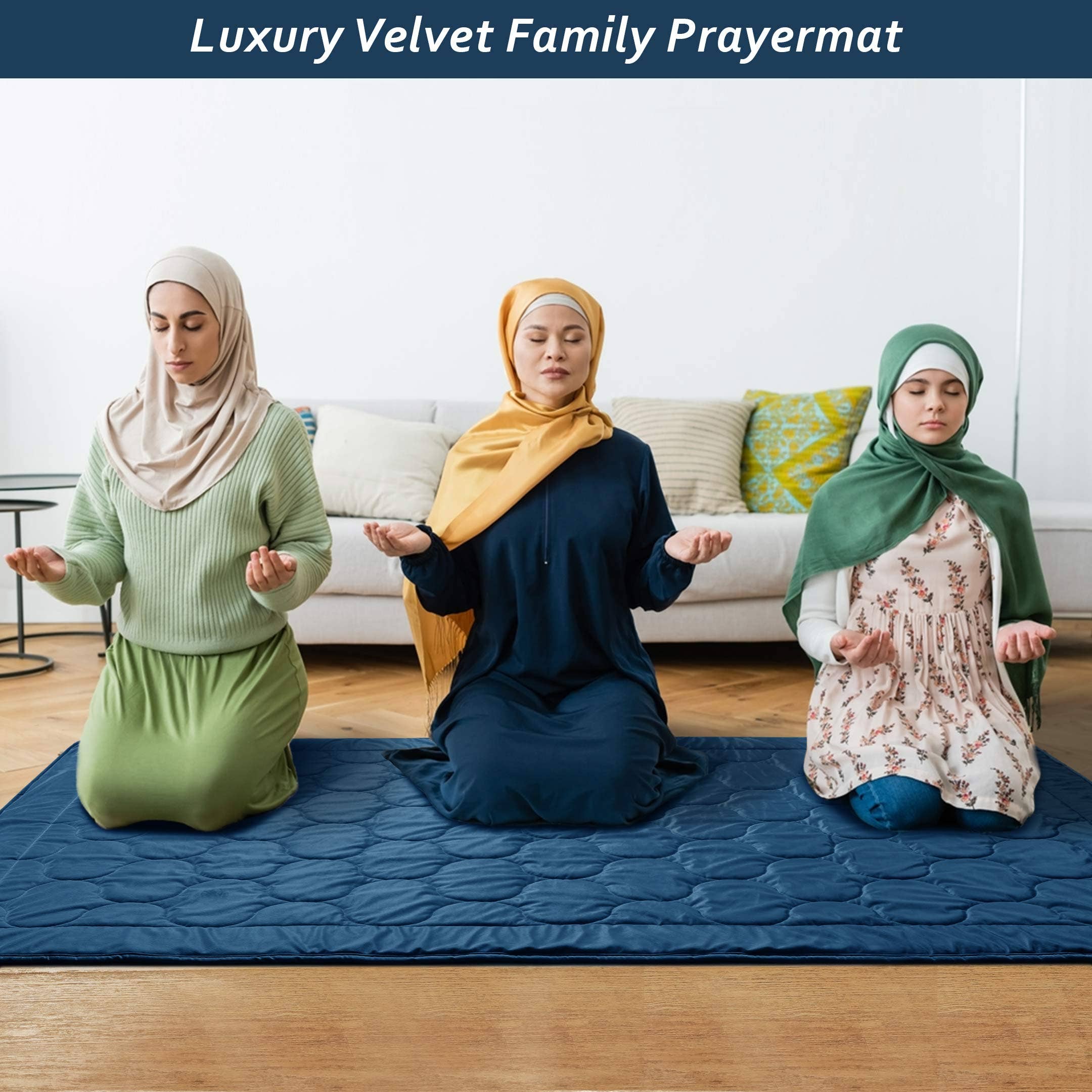 Cottonpassion_US - Wholesale Vloerkleed - Luxe fluwelen gebedskleed voor drie personen, islamitisch tapijt voor woonruimte11