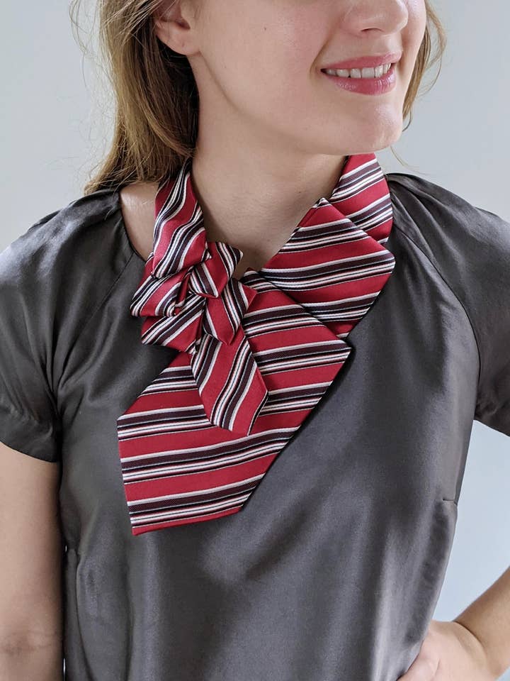 Red Striped Ascot Scarf for wholesale by Ogsplosh