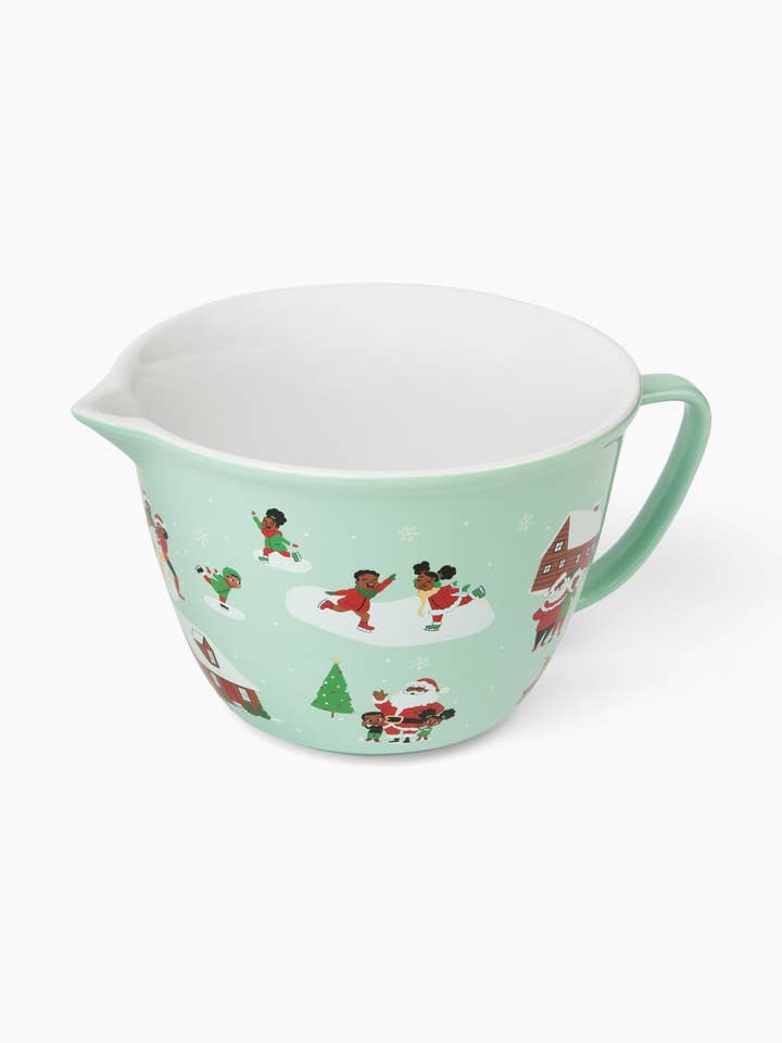Ceramic Mixing Bowl Klaus Family Winter Scene for wholesale by Black Paper Party