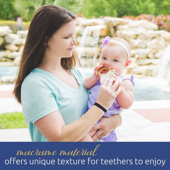 Sweetbottoms Naturals - Wholesale Teether (Not Clip-On) - Baby - Organic Macrame Wooden Teether Toy with Food-Grade Cotton4