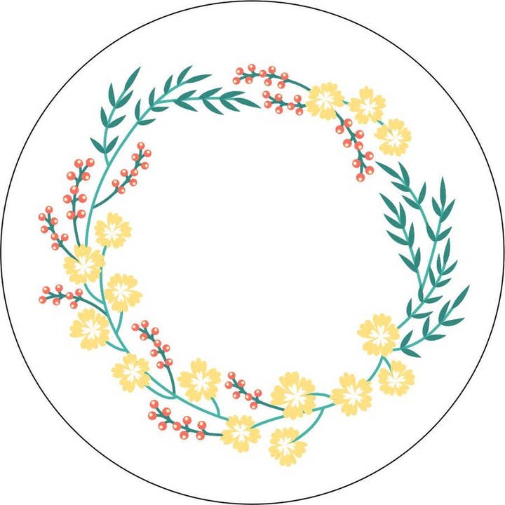 Floral Wreath White Spare Tire Cover for wholesale by Dirty Acres