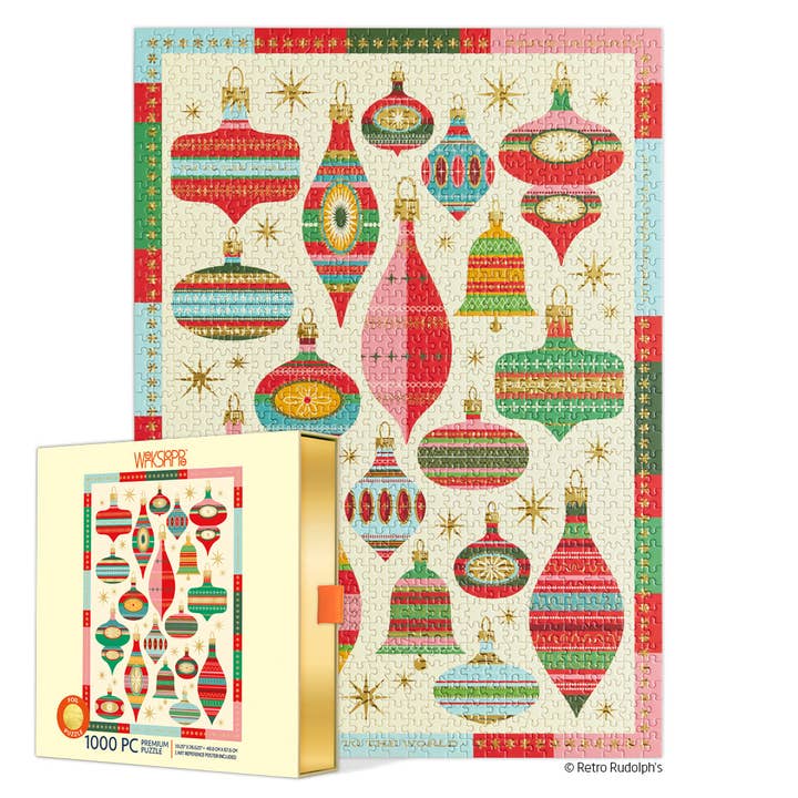 Vintage Ornaments 1000 Piece Holiday Jigsaw Puzzle for wholesale by WerkShoppe