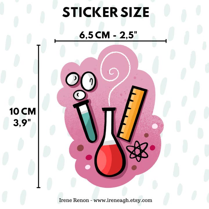 Science Sticker, Science Gifts, Scientist Sticker, Cute for wholesale by Irene Renon illustrations