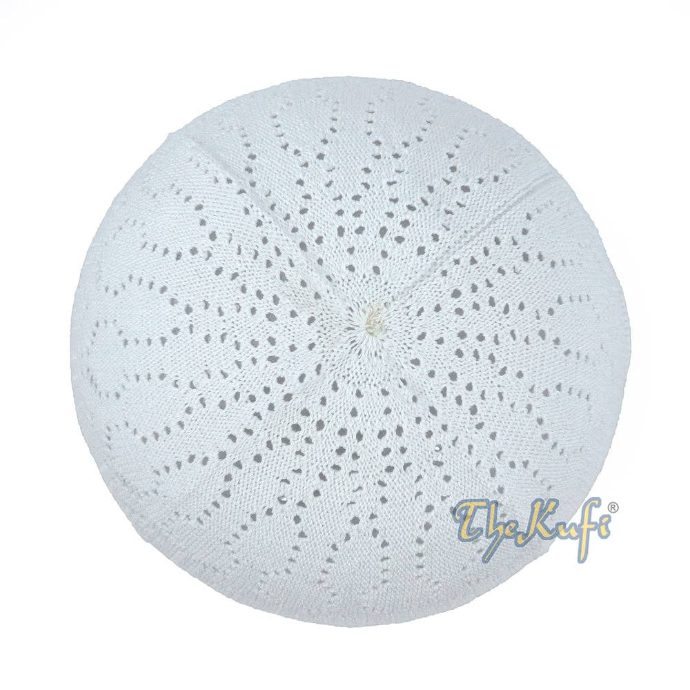 IndoMode - Wholesale  - White Kufi Cap Turkish-Style Mercan Machine-Knit Prayer Hat Taqiyah2