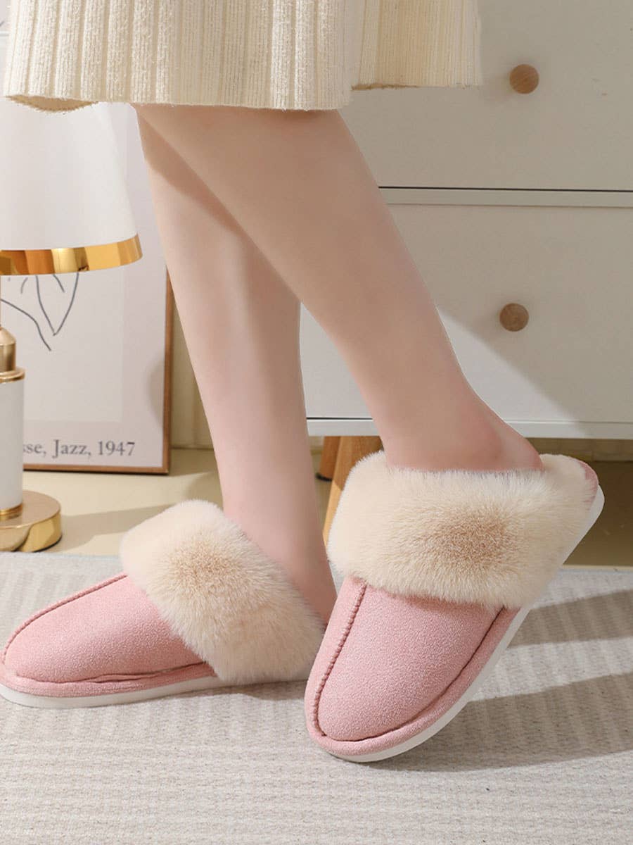 DOUBLJU - Wholesale Slippers - Women's - Winter Faux Fur-lined Home Warm Plush Slippers12