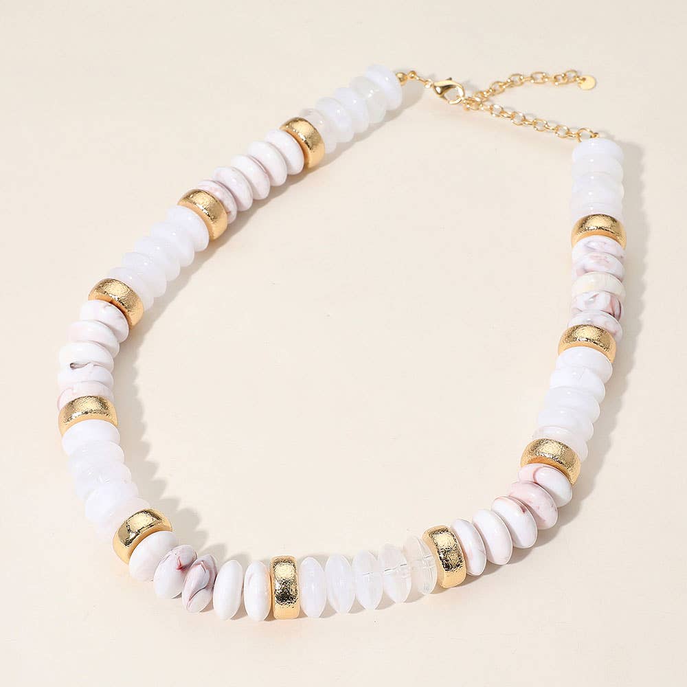 Sensibling Corp. - Wholesale Beaded/Pearl Necklace - Chunky Resin Disc Beaded Necklace18