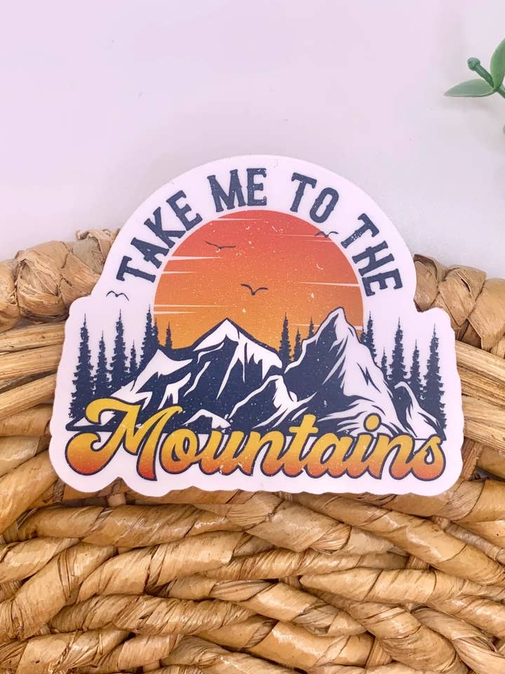 Breng me naar de bergen sticker, laptopstickers, berg voor wholesale door MarieDesignCo