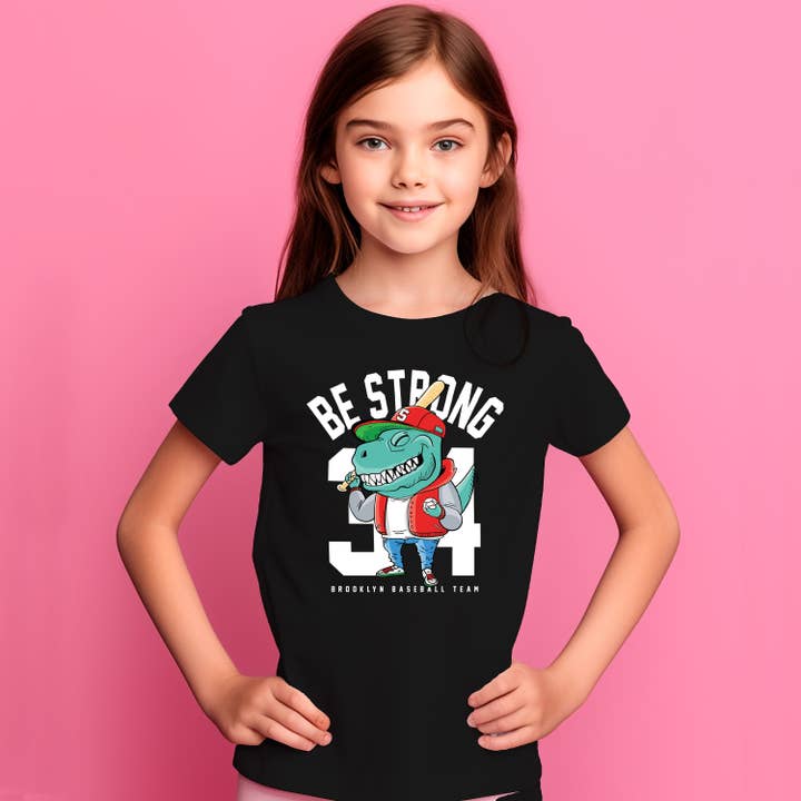 Kid T-Shirt Be Strong Dino pour la vente par Emogifts