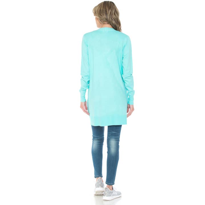 Urban Look - Wholesale Cardigan - Women's - Premium Lightweight Open Front Pocket Cardigan Mint3