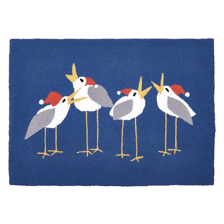 Caroling Seagulls Hook Rug - Kate Nelligan for wholesale by Peking Handicraft