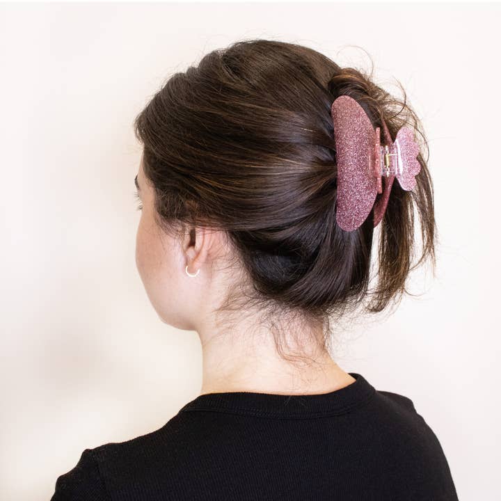 Frog Sac - Wholesale Hair Clip - Women's - Medium Round Glitter Hair Claw Clip9