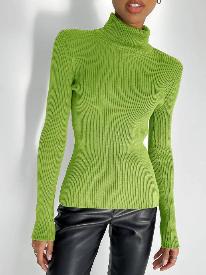 Sweetkama - Wholesale Knit Top - Women's - Sweetkama Collar Solid Color Women Daily Knit Top5