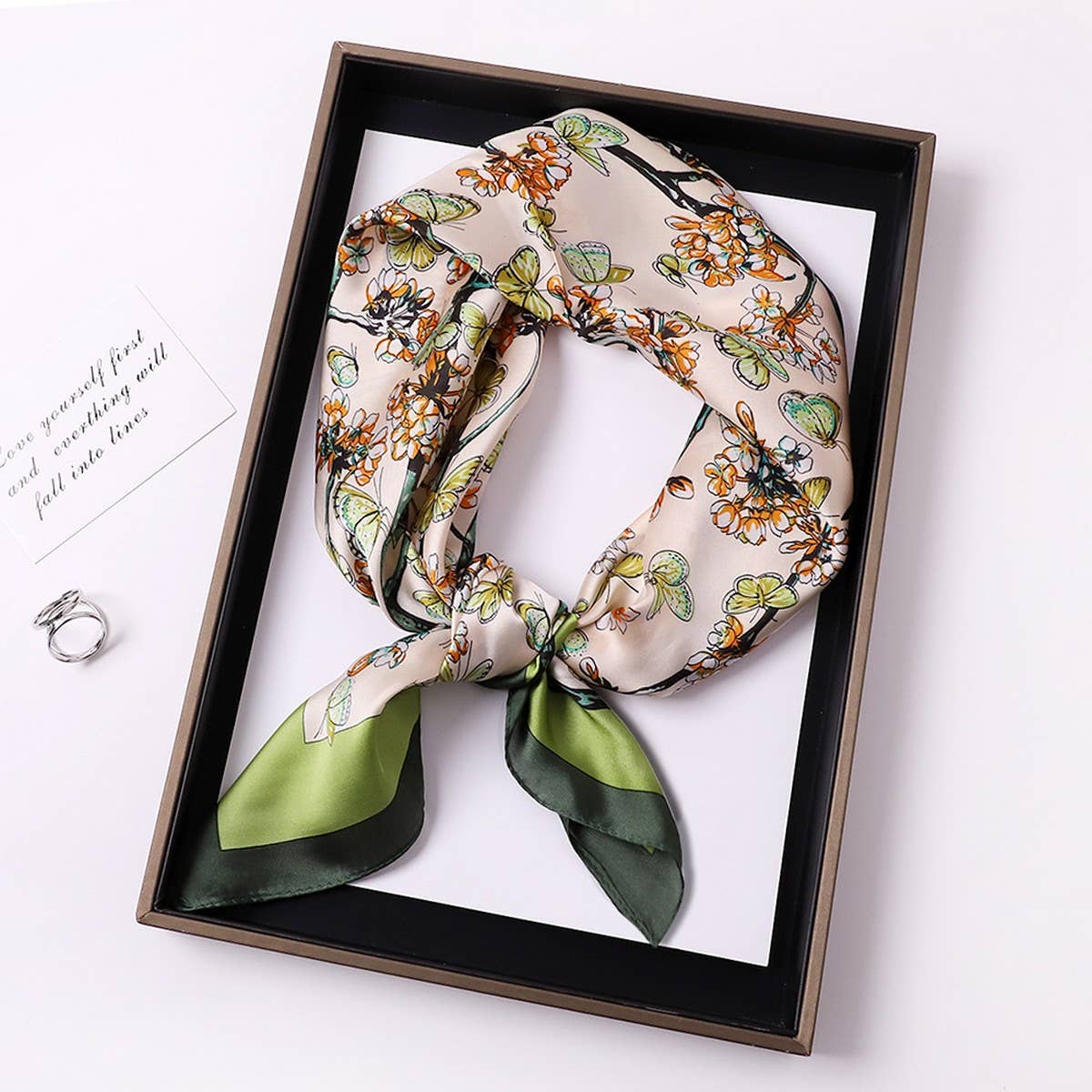 ACCITY - Wholesale Scarf - Women's - Vintage Letter Print Satin Square Scarf for Women_CWASC080940