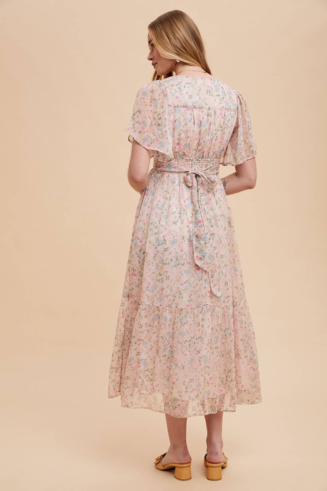 In Loom - Wholesale Dress - Women's - FLORAL FLUTTER SLEEVE MAXI DRESS5