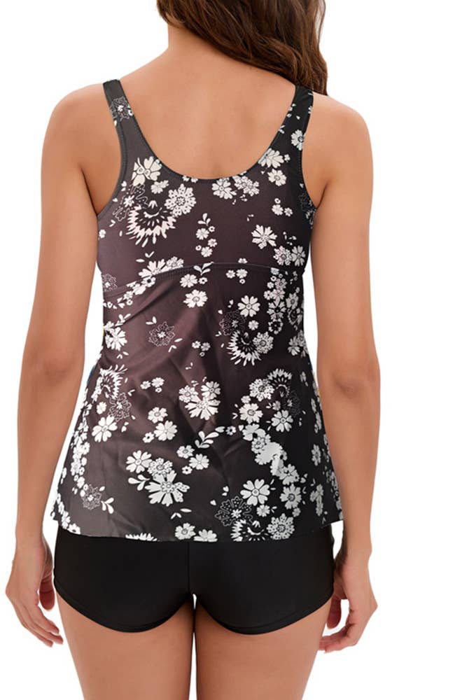 UNISHE - Vendita all'ingrosso Bikini - Donna - Set due pezzi Tankini increspato stampato HR01310