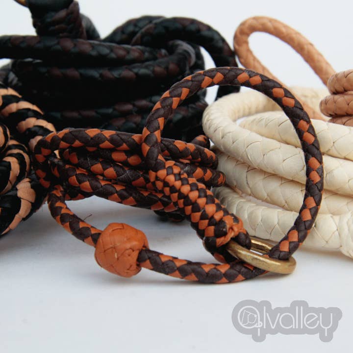Alvalley - Wholesale Pet Leash - Dog - Braided Leather Slip Lead with Stopper2