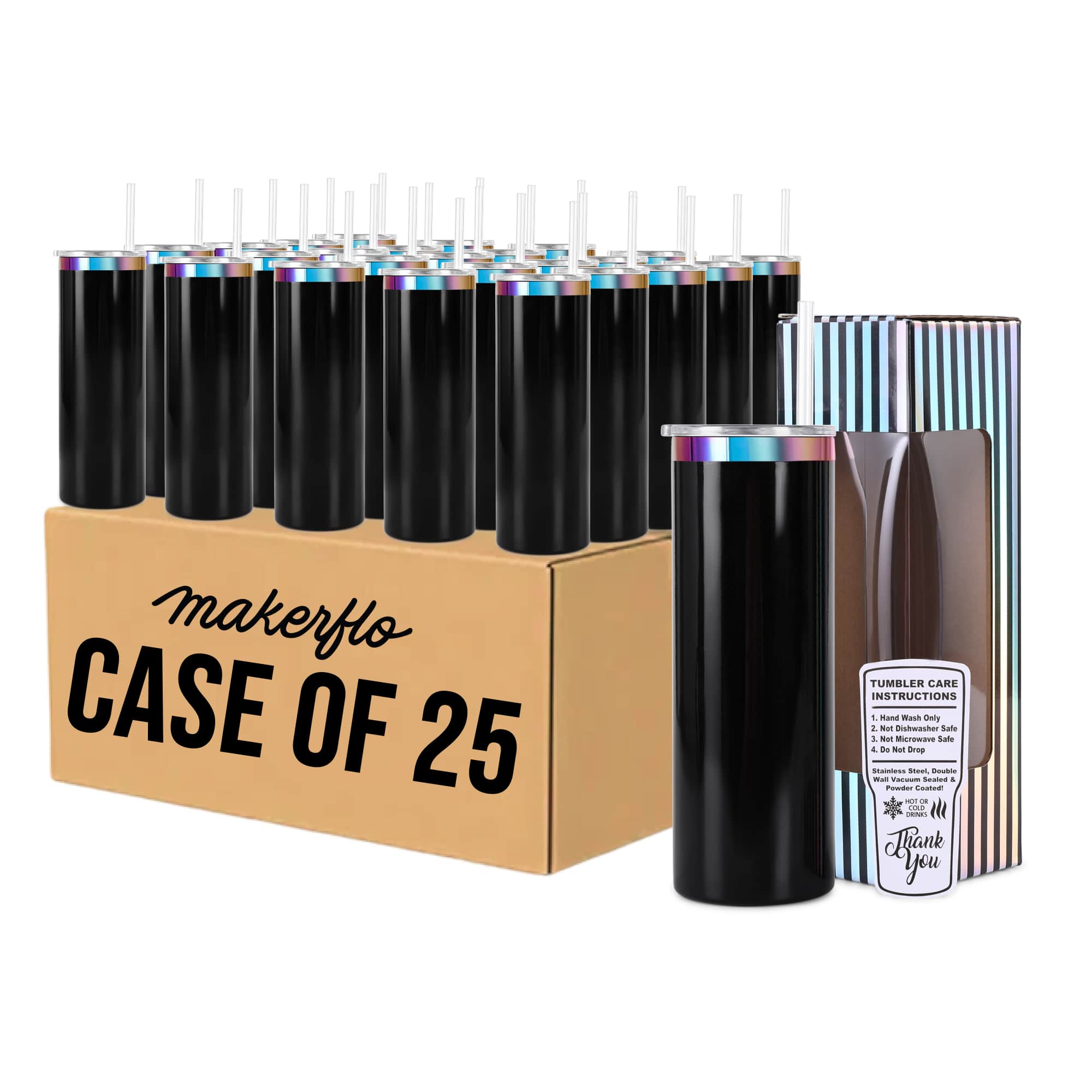 MakerFlo - Wholesale Insulated mug/tumbler - 20oz Skinny Rainbow14