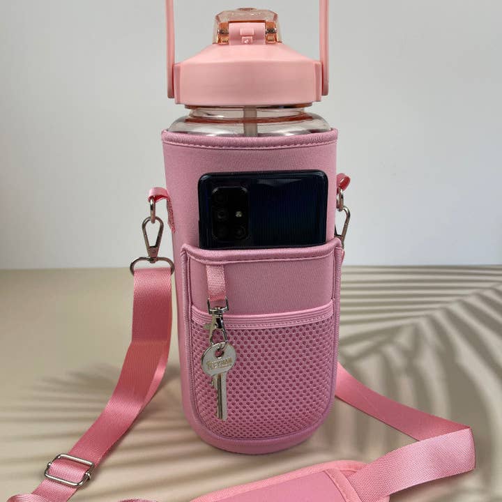 Nakoa The Label - Wholesale Water bottle - Motivational Drink Bottle + Crossbody Bag - 2 Litre - Pink7