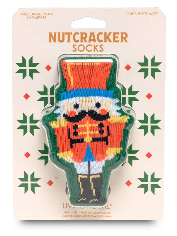 Living Royal - Wholesale Socks - Unisex - 3D Packaged Crew Socks - Holiday - Nutcracker - Green