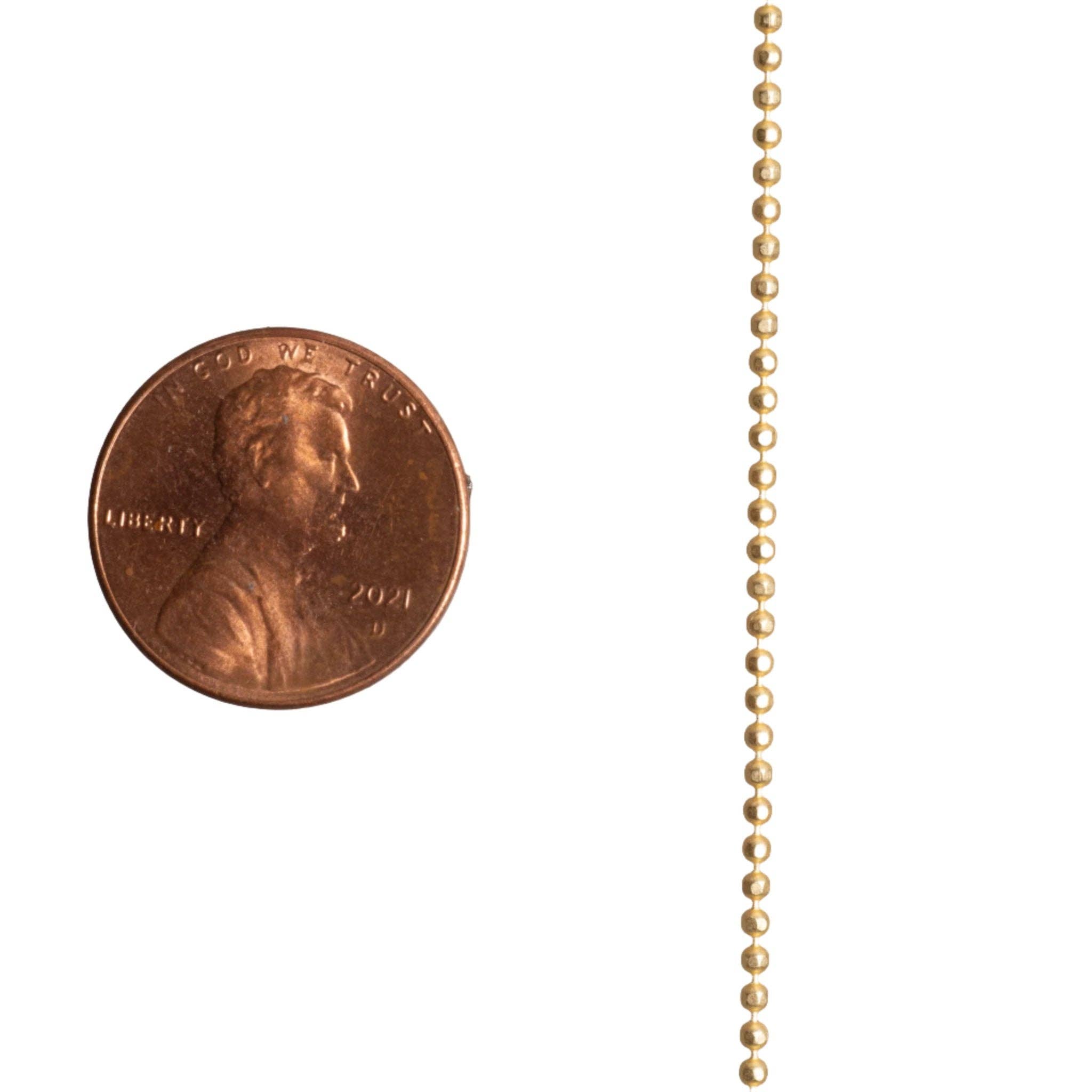 Continental Beads - Wholesale Beads - 1.5mm Diamond Cut Ball Chain Sold by The Foot - CH 8532