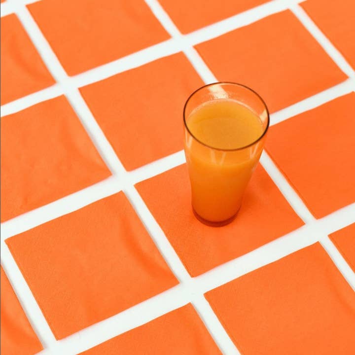 ROLL-LUX - Wholesale Disposable Napkin - 9 packs of 40 Linen-Orange Paper Napkins 2-ply3