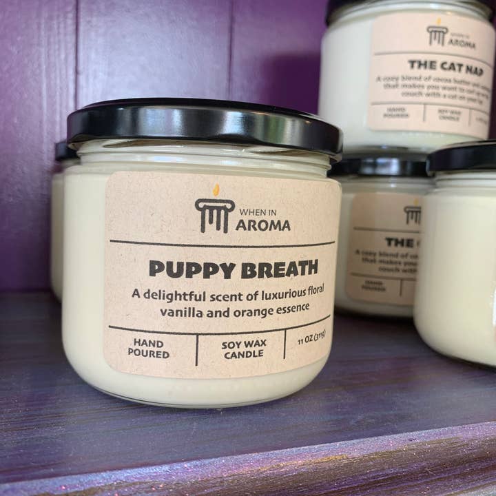 Puppy Breath Soy Candle - Pet Shop Candle for wholesale by When In Aroma Candle Company